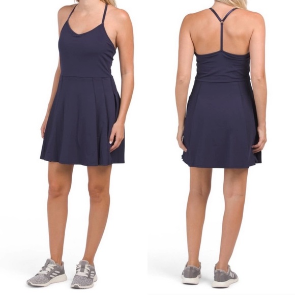 Tommy Bahama Dresses & Skirts - TOMMY BAHAMA Navy Blue Tennis Dress Pleated Skirt Built In Bodysuit Sz L